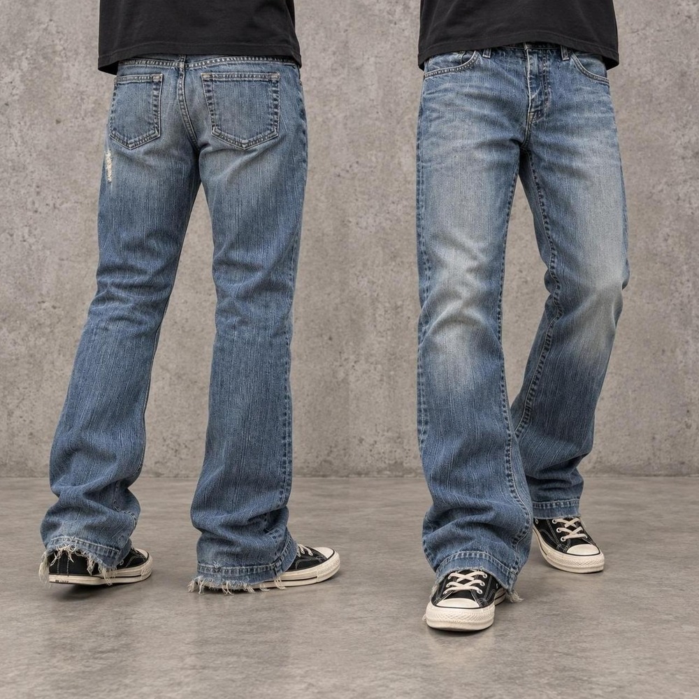 28x30 Faded Blue Straight Bootcut Jeans Y2K 2000s